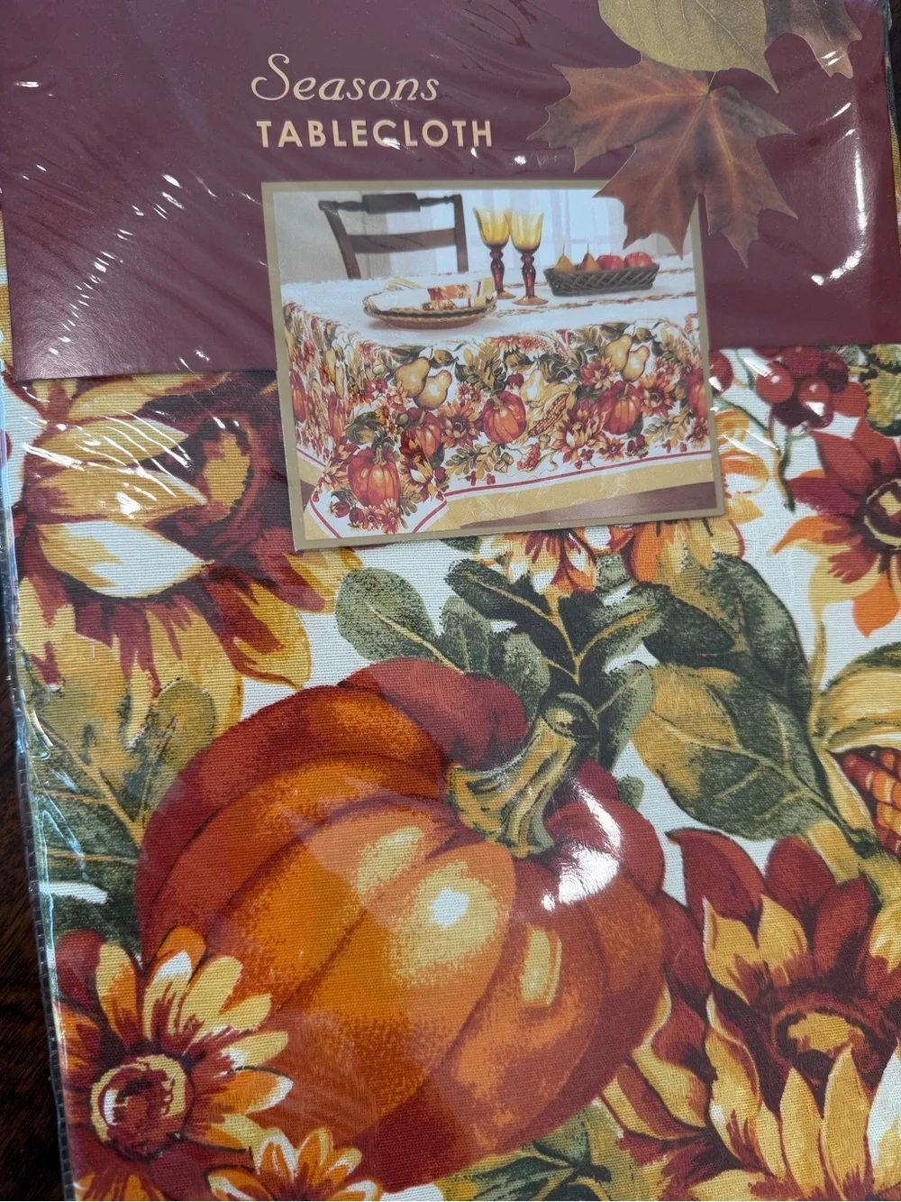 🆕New Bardwil linens Seasons tablecloth Harvest Valley 70” x 52” cotton blend